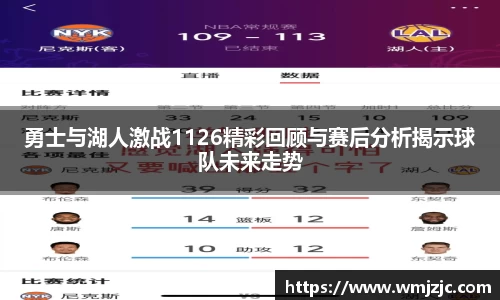 勇士与湖人激战1126精彩回顾与赛后分析揭示球队未来走势